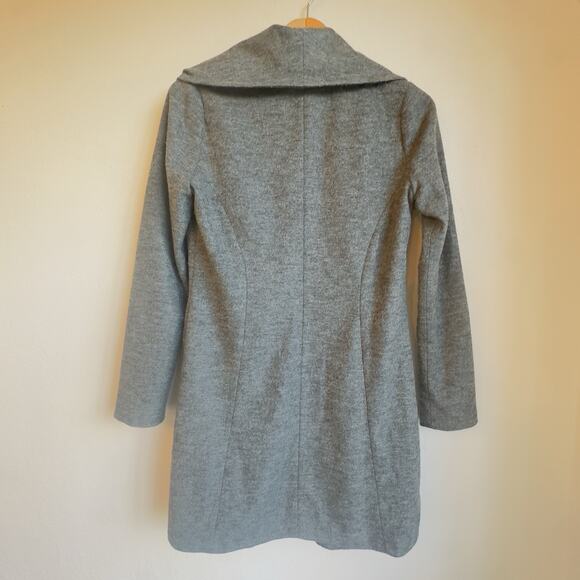 PIKO 1988 Gray Wool Blend Draped Cardigan Coat Small Open Front Waterfall Jacket - Picture 9 of 12